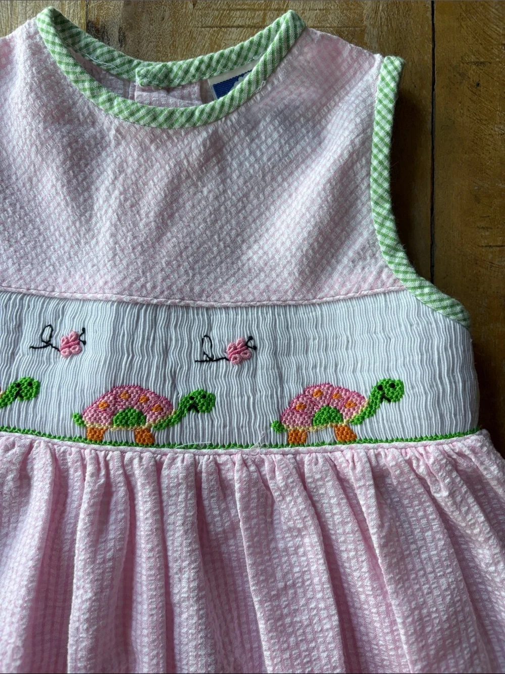Vintage Carriage Boutiques Girls' Smocked Turtle Dress 12m